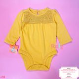  [0-3m] Bodysuit Tay Dài Bé Gái Cter - Vàng Họa Tiết 