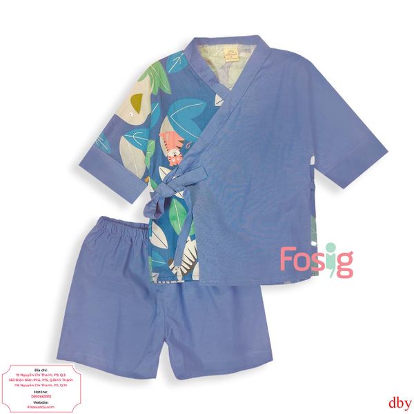  [15-19kg] Đồ Bộ YuKaTa Bé Trai - Xanh Dương Khỉ Lá 