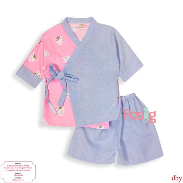  [17-21kg] Đồ Bộ YuKaTa Bé Gái - Hồng Trái Dâu 