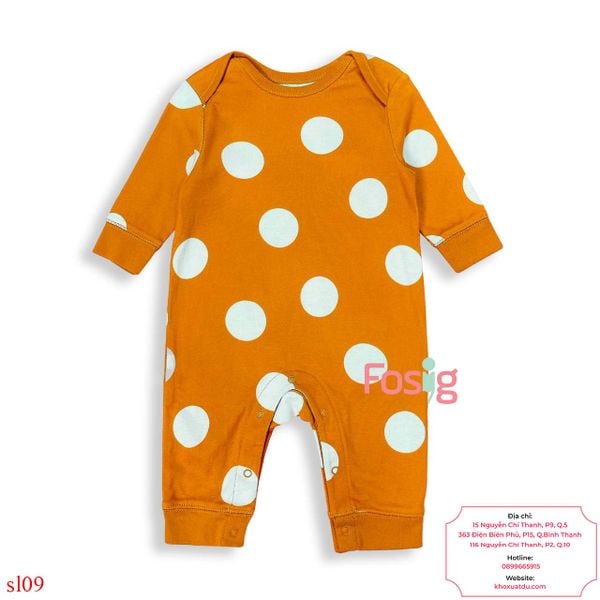  [0-6M] Romper Bé Gái ON - Nâu Chấm Hồng 
