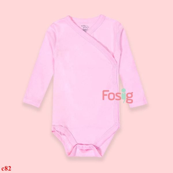  [13-14kg] Bodysuit Tay Dài Cài Hông Bé Gái Cter - Hồng Nhạt 