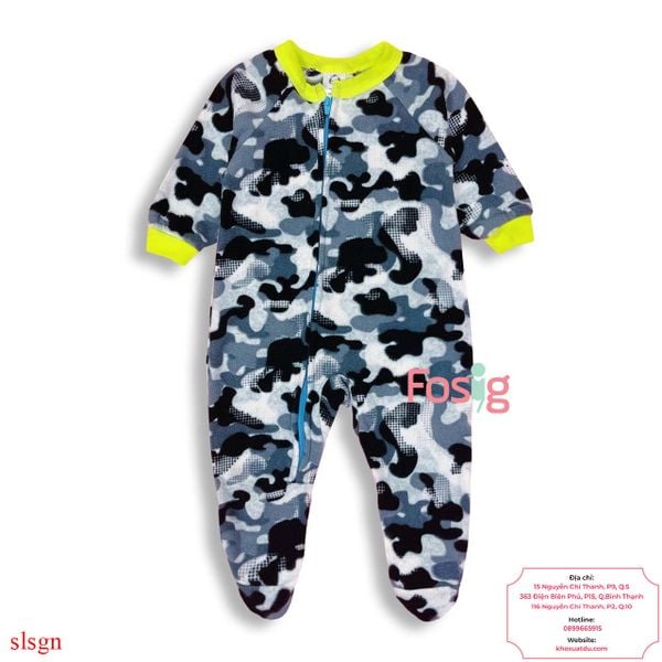  [18m] Sleepsuit Nỉ Bé Trai Gerber - Da Beo Đen 