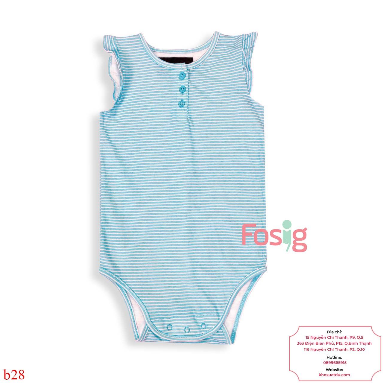  [18-24m] Bodysuit Cánh Tiên Bé Gái Oskos - Sọc Xanh Nhỏ CT 