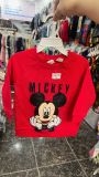  [13-14kg] Áo Nỉ Da Cá Bé Trai - Đỏ Mickey Đen 