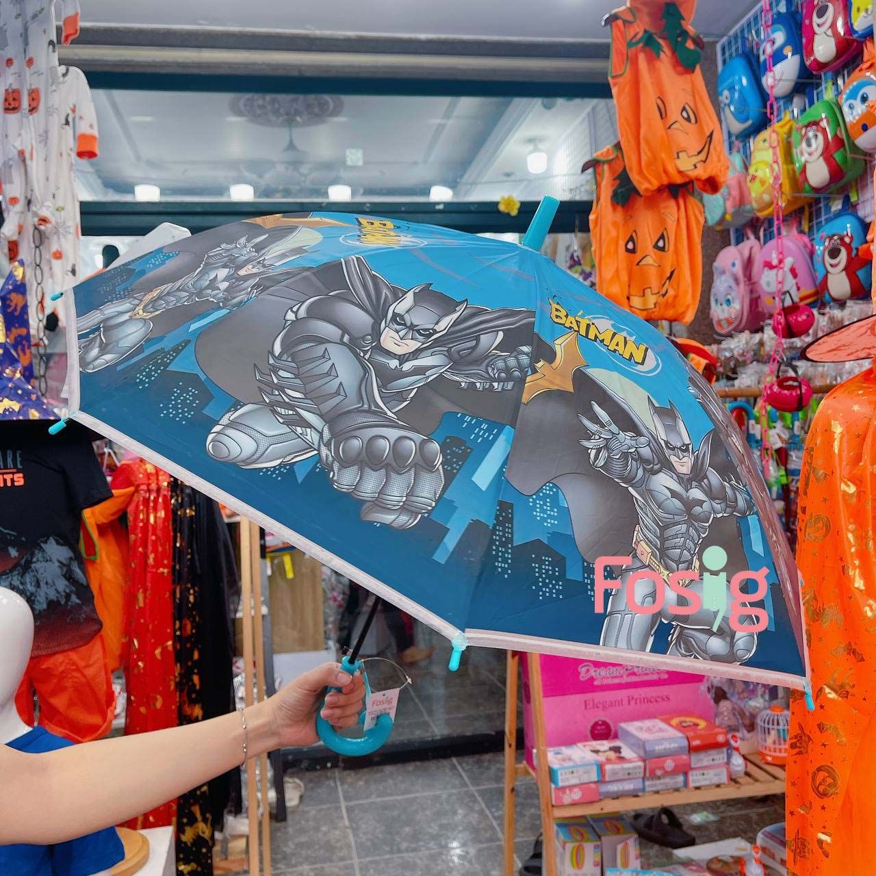  Dù Size Lớn Che Mưa, Nắng Có Còi Cho Bé - Xanh Batman 