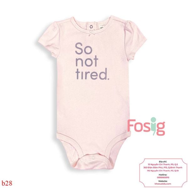  [0-3m; 9-12m; 18-24m] Bodysuit Tay Ngắn Bé Gái Oskos - Hồng Chữ Xám 