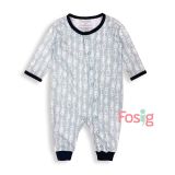  [0-6m] Sleepsuit Cúc Bấm Không Vớ OK Bé Trai - Xám Mũi Tên 