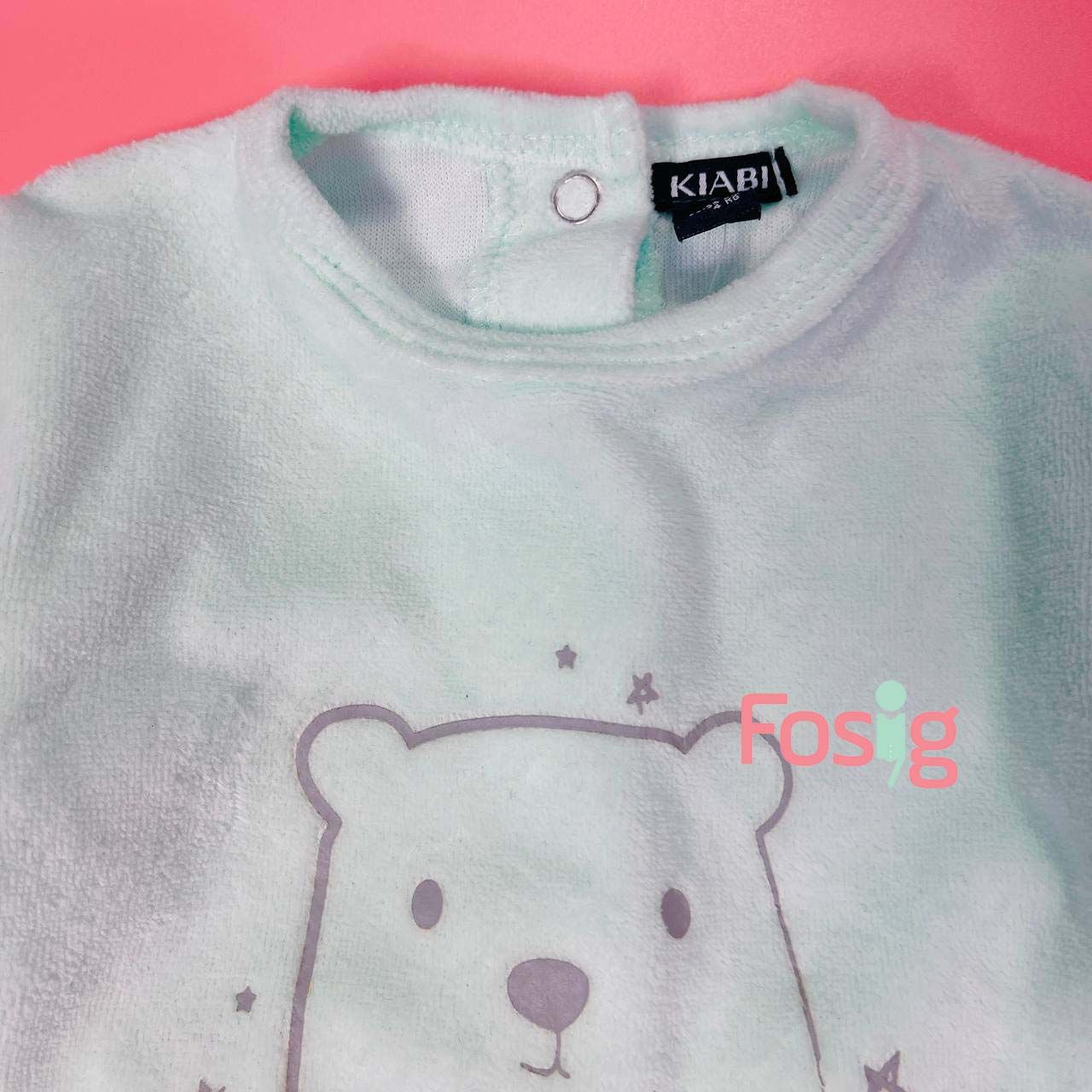  [0-Nb] Sleepsuit Kiabi Bé Trai - Xanh Ngọc Gấu 