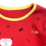  [13-16kg] Set Đồ Bộ Dài Xuất Hàn Bé Trai - Đỏ Noel Cổ Vàng 