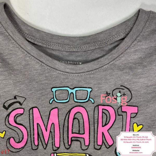  [6-7kg ; 12-16kg] Áo Thun Tay Dài Bé Gái PL - Xám Smart 