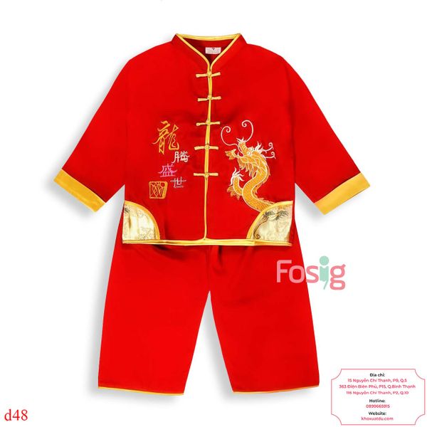  [8-9kg; 15-16kg; 18-22kg] Set Bộ Gấm Cho Bé - Đỏ Rồng Vàng 