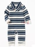  [3-6m] Romper Bé Trai Old - Sọc Navy 