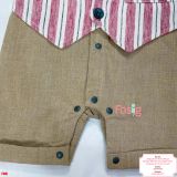  [5-11kg] Set Giả Vest Công Tử Bé Trai - Trắng Sọc Đỏ 