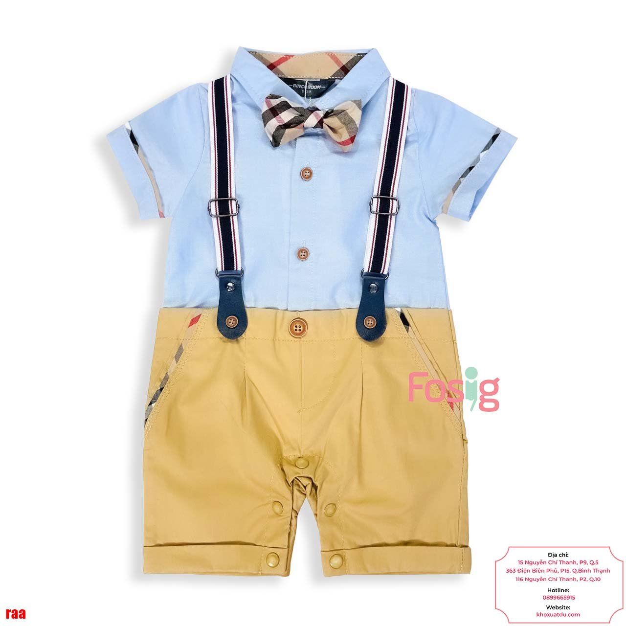  [5-7kg] Set Giả Vest Công Tử Bé Trai - Xanh Trời 