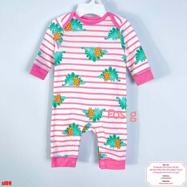  [0-18M]  Sleepsuit ON Bé Gái - Sọc Hồng KL 