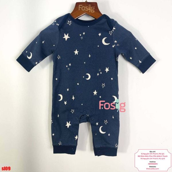  [3-6m] Sleepsuit ON Bé Trai - Navy Trăng Sao 