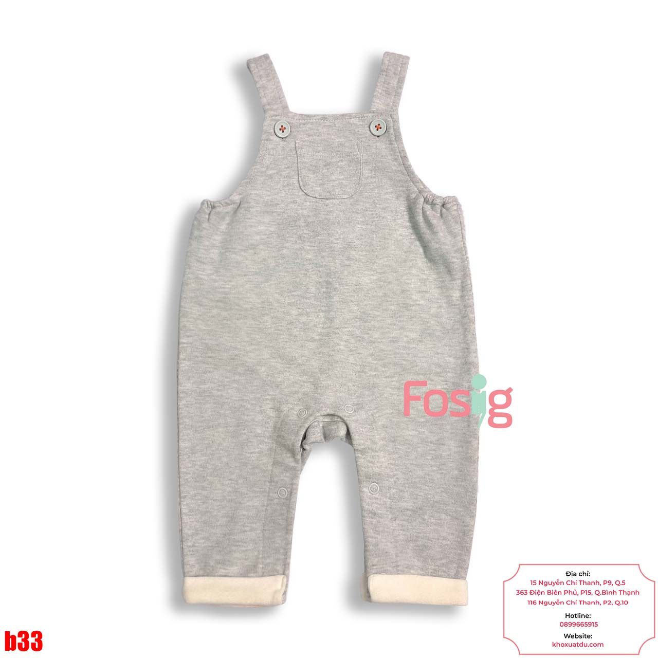  [0-3m] Yếm Baby M&Co Bé Trai  - Xám Cúc Xanh 