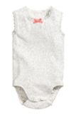  [12-18M ; 1-2T] Bodysuit 3 Lỗ HM Bé Gái - Xám Ren 