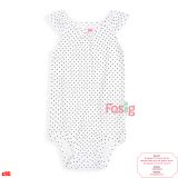  [6-9M ; 18M] Bodysuit Cánh Tiên Bé Gái Cter50 - Trắng Tim Nhỏ 