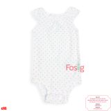  [6-9M ; 18-24M] Bodysuit Cánh Tiên Bé Gái Cter50 - Trắng Chấm Vàng 