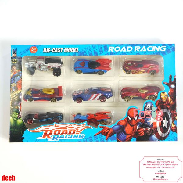  Hộp 8 Xe Kim Loại Siêu Anh Hùng Marvel Road Racing 