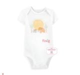  [0-3m ; 9m] Bodysuit Tay Ngắn Bé Trai Cter50 - Trắng Mặt Trời Voi 