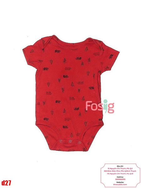  [0-24m] Bodysuit Tay Ngắn Bé Trai Cter50 - Đỏ Cây Thông 