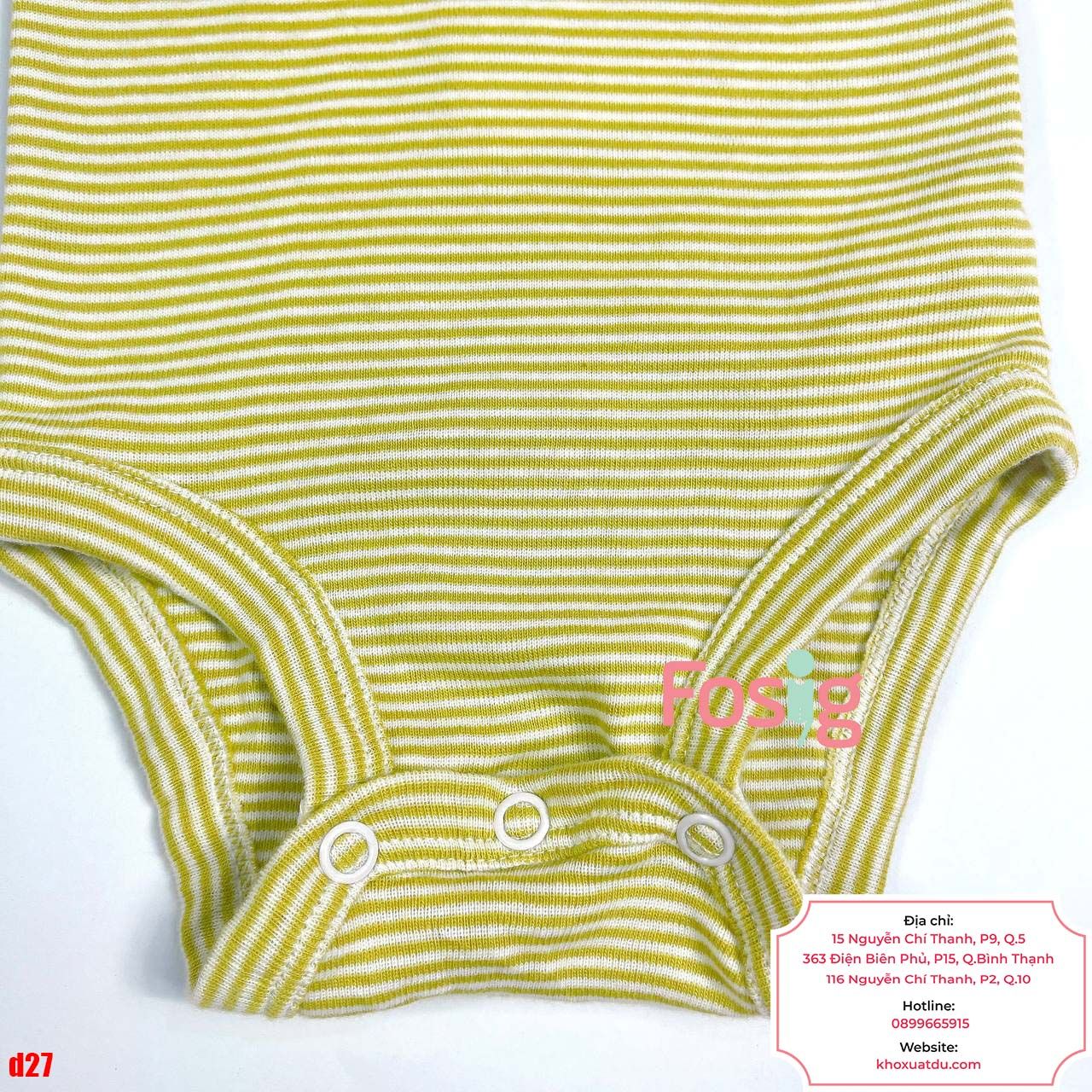  [0-6M] Bodysuit Tay Ngắn Bé Trai Cter50 - Sọc Xanh Rêu Nhỏ 