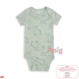  [0-24MBodysuit Tay Ngắn Bé Trai Cter50 - Xanh Rêu Gấu 