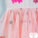  [13-14kg; 16-19kg] Đầm Cánh Tiên Voan Công Chúa - Kem Bướm Voan Hồng 