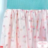  [16-17kg] Đầm Cánh Tiên Voan Công Chúa - Xanh Hoa Voan Hồng 