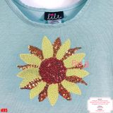  [16-17kg] Đầm Cánh Tiên Voan Công Chúa - Xanh Hoa Voan Hồng 