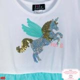 [13-17kg] Đầm Cánh Tiên Voan Công Chúa - Trắng Ngựa Voan Xanh 