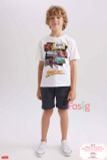  [27-35kg] Áo Thun Tay Ngắn Bé Trai HM140 - Trắng Marvel Spiderman 