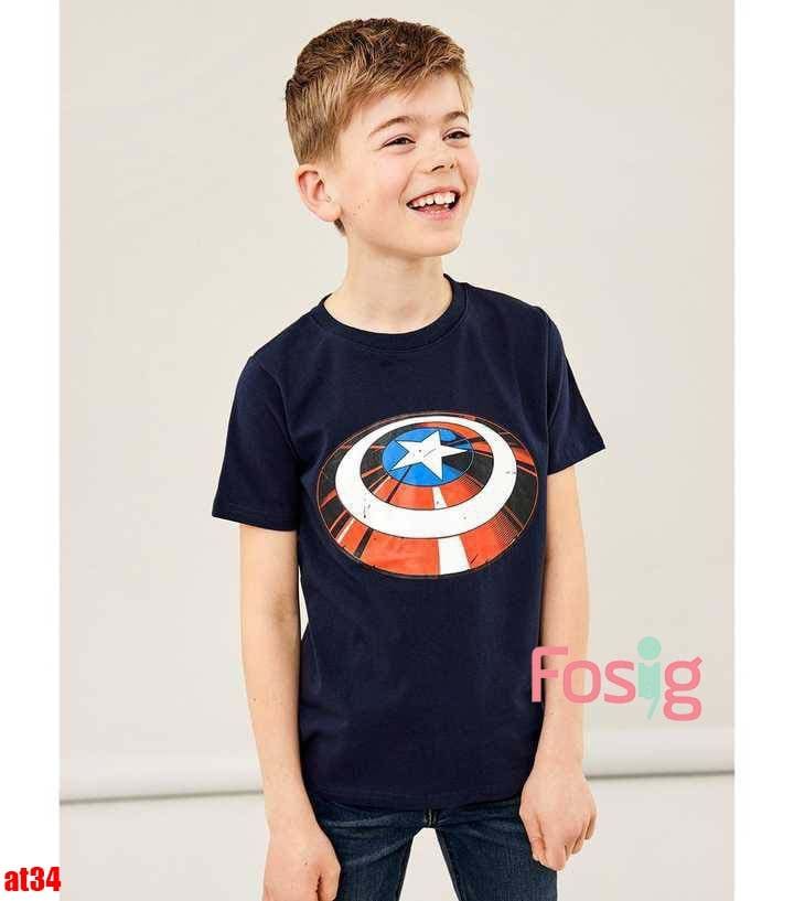  [14-15kg] Áo Thun Tay Ngắn Bé Trai HM140 - Navy Khiên Captain 