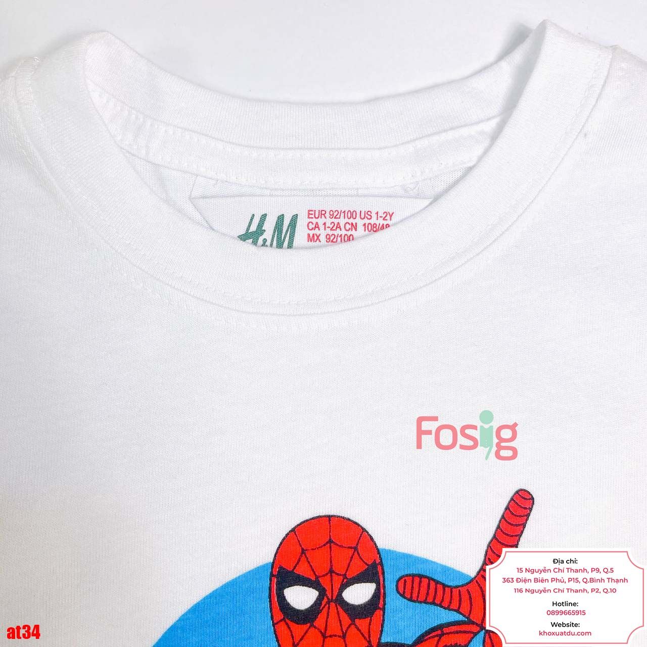 [16-17kg] Áo Thun Tay Ngắn Bé Trai HM140 - Trắng Spiderman 