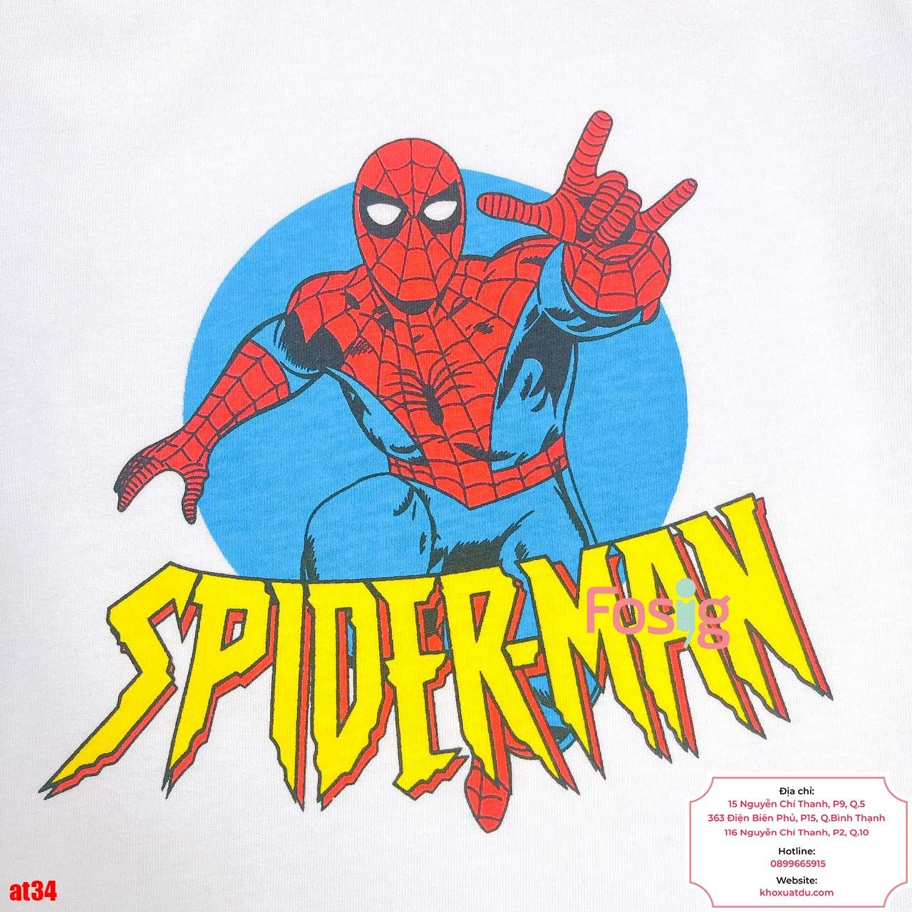  [16-17kg] Áo Thun Tay Ngắn Bé Trai HM140 - Trắng Spiderman 
