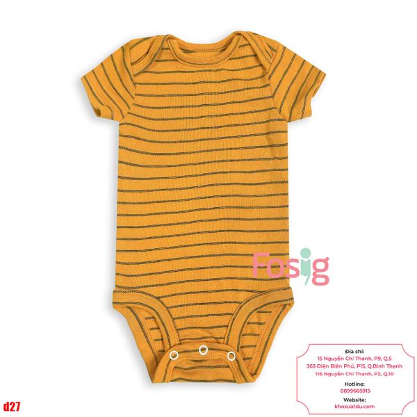  [0-3M] Bodysuit Tay Ngắn Bé Trai Cter50 - Vàng Sọc Đen 