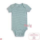  [6-9m ; 18-24m] Bodysuit Tay Ngắn Bé Trai Cter50 - Sọc Xanh Xám Nhỏ 