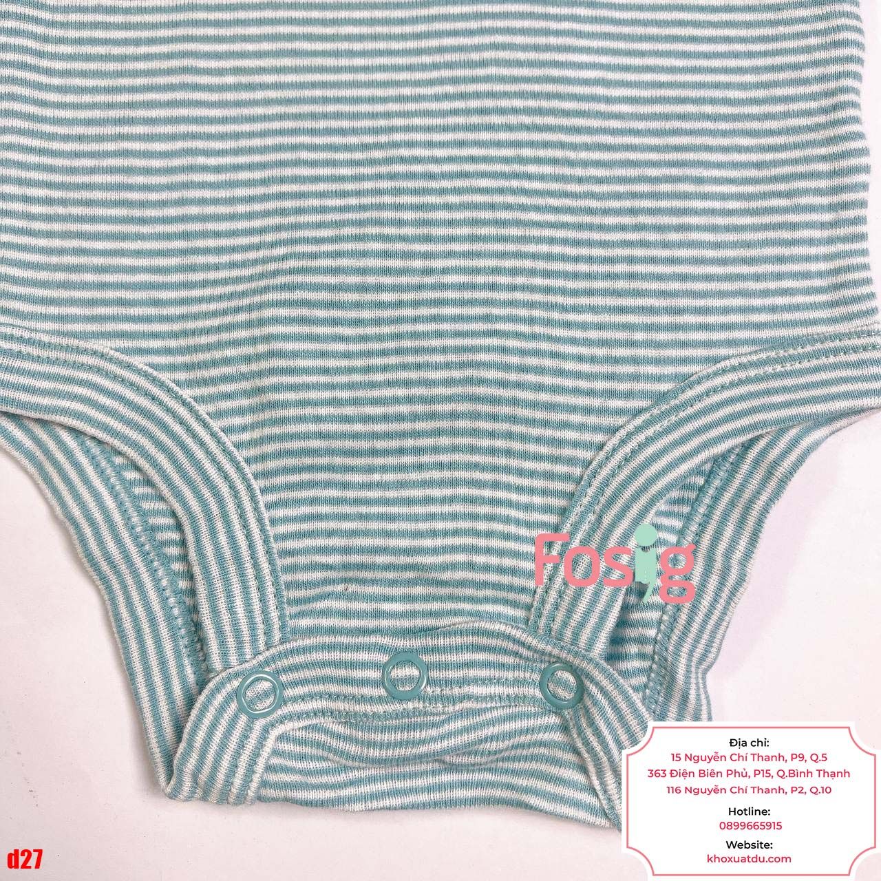  [6-9m ; 18-24m] Bodysuit Tay Ngắn Bé Trai Cter50 - Sọc Xanh Xám Nhỏ 