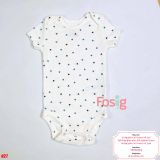  [0-3M ; 12M] Bodysuit Tay Ngắn Bé Trai Cter50 - Trắng Chim Én 