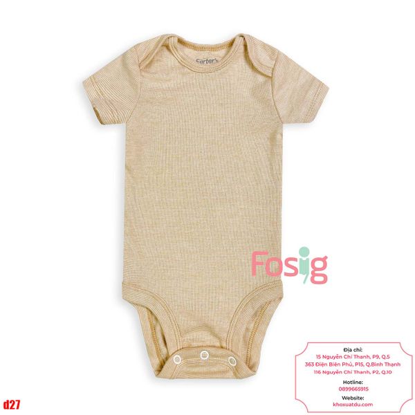  [0-24M] Bodysuit Tay Ngắn Bé Trai Cter50 - Sọc Nâu Nhỏ 