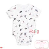  [0-24M] Bodysuit Tay Ngắn Bé Trai Cter50 - Trắng Qủa Bóng 