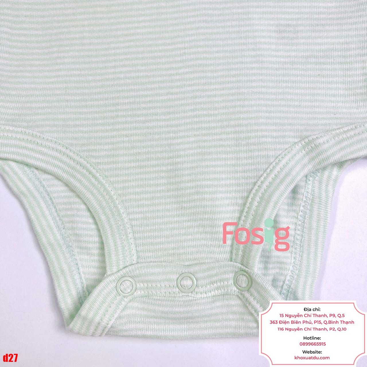  [5-9kg] Bodysuit Tay Ngắn Bé Trai Cter50 - Sọc Xanh Ngọc Nhỏ 