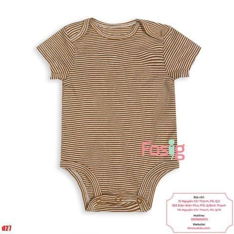  [0-3M ; 9M ; 24M] Bodysuit Tay Ngắn Bé Trai Cter50 - Sọc Nâu Đậm Nhỏ 