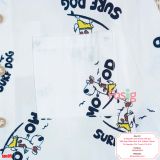  [17-19kg] Áo Sơ Mi Tay Dài Bé Trai - Trắng Chó Snoopy 