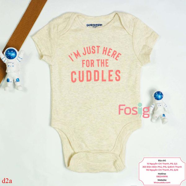  [0-24m] Bodysuit Tay Ngắn Bé Gái ON - Kem Xám Cuddles 