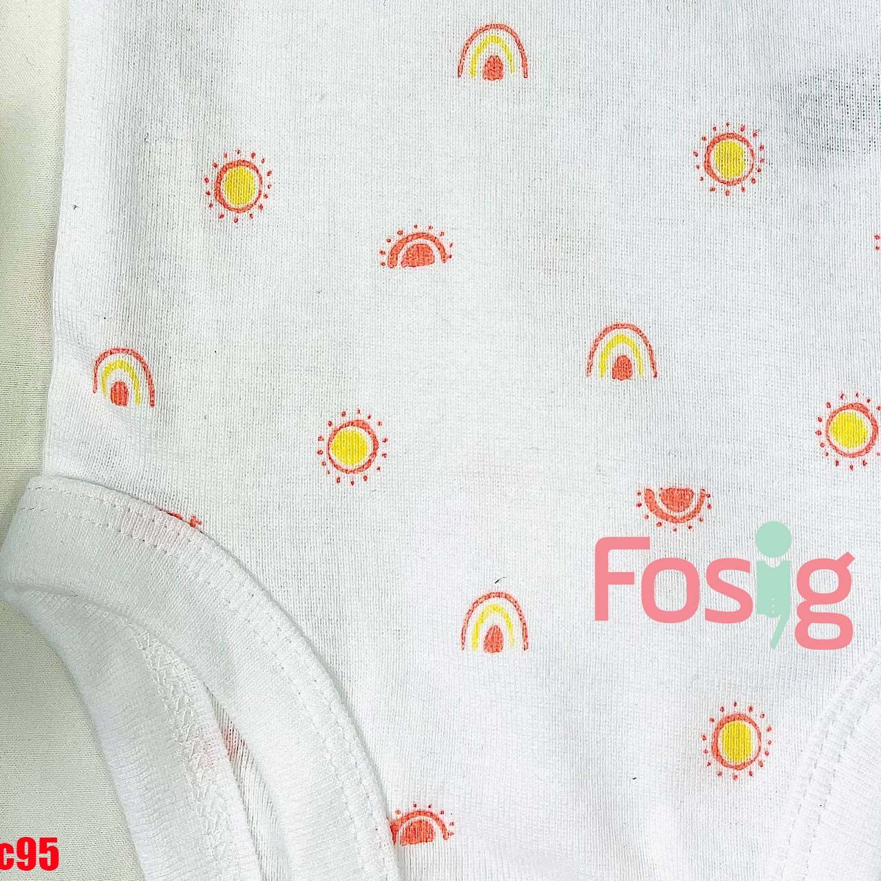  [nb-6M ; 12-18M] Bodysuit Tay Ngắn Bé Gái Cter50 - Trắng Mặt Trời 