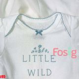  [0-3m] Bodysuit Tay Ngắn Bé Gái Cter50 - Trắng Little 