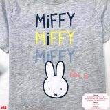  [14-15kg] Áo Thun Tay Ngắn Bé Trai Miffy - Xám Miffy 